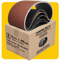 6 X 48 In 6X48 Sanding Belt Pack 6-Inch X 48-Inch,6 Pcs(2 Each Of 80 120 150 Grits) Aluminum Oxide For Sander