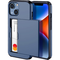 Harusaki ???????? ?????? For Iphone 14 Case With Card Holder, Wireless Charging Compatible Iphone 14 Wallet Case, Slim Shockproof Iphone 14 Case Wallet (Blue)