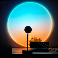 Balkwan Sunset Lamp Projection Rotation Rainbow Projection Lamp Led Romantic Visual Led Light Network Red Light With Usb Modern Floor Stand Night Light Living Room Bedroom Decor (Sky Twilight)