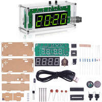 Mioyoow Tj-56-428 4-Digit Digital Diy Clock Kits With Acrylic Shell, Diy Alarm Clock Soldering Practice Kit For Students And Diyers, Diy Electronics Kit For College High School Learning Electronics