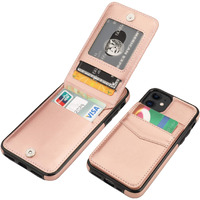 Kihuwey Iphone 11 Case Wallet With Credit Card Holder, Premium Leather Magnetic Clasp Kickstand Heavy Duty Protective Cover For 11 6.1 Inch(Rose Gold)