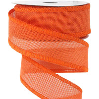 Meedee Orange Wired Ribbon 1.5 Inch Orange Burlap Ribbon Wired Orange Fall Ribbon For Thanksgiving Fall Halloween Party Decorations, Wreath, Gift Wrapping, Garland, Bows Making (10 Yards)