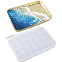 Let 's Resin Resin Tray Mold,Rectangle Rolling Tray Molds For Resin,Sturdy Silicone Tray Molds With Edges,Large Rolling Tray Molds For Epoxy Resin,Resin Casting,Diy Jewelry Holder,Home Decoration