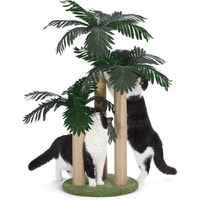 Lemonda 31.5Inch Cat Scratching Post,Cat Scratcher Tree With 3 Scratching Poles & 2 Interactive Dangling Balls,Cats Scratching Posts For Indoor Kitten & Adult Cats
