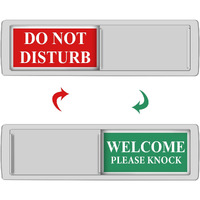 Privacy Sign - Do Not Disturb/Welcome Sign For Home Office Restroom Conference Hotel Hospital, Easy To Read Non-Scratch Magnetic Slider Door Indicator Sign With Clear, Bold & Colored Text - Silver