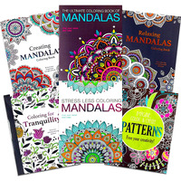 Adult Coloring Book Set: 6 Book Set - 4 Mandalas Books Plus Pattens And Tranquility - Quality Thick Easy Tear-Out Pages (Standard) (Original Version)
