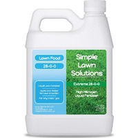 Maximum Green & Growth- High Nitrogen 28-0-0 Npk- Lawn Food Quality Liquid Fertilizer- Spring & Summer- Any Grass Type- Simple Lawn Solutions - Concentrated Quick & Slow Release Formula (1 Quart)