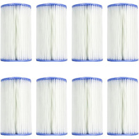 Intex Type B Easy Set Swimming Pool Pleated Replacement Filter Pump Cartridges For 633T, 634T, 634Rc, Cs8111, And Cs8221/Cs8231 Series (8 Pack)