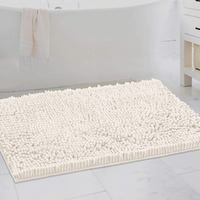 H.Versailtex Bathroom Rugs Bath Mat Bath Rugs Bath Mats For Bathroom Non Slip Extra Thick Buncy Soft Chenille Bath Rug Fulffy Shag, Indoor Rug Carpet For Living Room (Ivory, Extra Large 24 "" X 36 "")