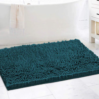 H.Versailtex Bathroom Rugs Bath Mats For Bathroom Non Slip Chenille Bathroom Rug Mat 24X36 Extra Soft And Absorbent Shaggy Rugs Washable Dry Fast Plush Area Carpet Mats For Bath Room, Tub - Dark Teal