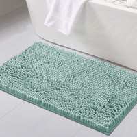 H.Versailtex Bathroom Rugs Bath Mat Bath Rugs Bath Mats For Bathroom Non Slip Extra Thick Buncy Soft Chenille Bath Rug Fulffy Shag, Indoor Rug Carpet For Entry Living Room (Aqua Foam, 20 "" X 32 "")