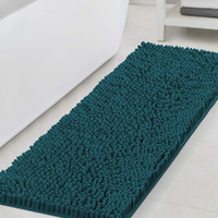 H.Versailtex Bathroom Rugs Bath Mats For Bathroom Non Slip Luxury Chenille Bathroom Runner Rug 47X17 Extra Soft And Absorbent Shaggy Rugs Washable Dry Fast Area Carpet Mats, Tub - Dark Teal