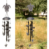 Vp Home Black Sea Turtles Wind Chimes For Outside - 32 Inches Harmonic Windchimes With Rustic Design For Gardens, Patios, And Porches - Thoughtful Gifts For Mom, Grandma, And Turtle Lovers
