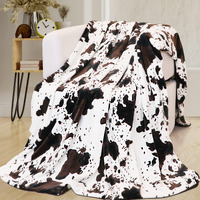 Cow Print Blanket Animal Brown Black Milky White Throw Blankets,Cow Print Blanket For Kids Adults, Soft Cow Blankets And Throws Cowhide Decor For Couch Sofa Bed 40""