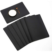 Vinjiasin Placemats For Dining Table Set Of 6 Black Leather Waterproof Heat Resistant Washable Place Mats Indoor Outdoor Kitchen Table Mats Easy To Clean
