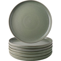 Amorarc Ceramic Dinner Plates Set Of 6, Wavy Rim 10.5 Inch Stoneware Dish Set, Large Dinnerware Plates For Kitchen-Microwave&Dishwasher Safe, Scratch Resistant-Reactive Glaze Matte