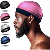 Selalu 4Pcs Wave Cap, Silk Stocking Wave Caps For 360 Waves, Good Compression Over Silky Durag For Men, Large Size Stain Caps Suitable For Adult Wave