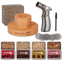 Cocktail Smoker Kit With Torch, Old Fashioned Smoker Kit For Bourbon Whiskey Drink, Smoker Infuser Kit With 4 Flavors Wood Chips, Birthday For Husband, Men, Dad (No Butane)