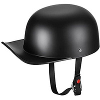 Yesmotor Baseball Style Cap Motorcycle Helmet Unisex-Adult - Dot Approved (Matte Black,M)