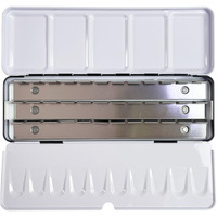 Fclub Empty Watercolor Tins Palette - Medium Watercolor Palette Paint Case For Holding 36 Half Pans Or 21 Full Pans