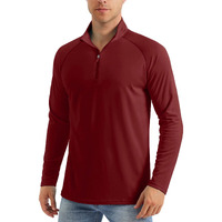 Men Shirts Casual Long Sleeve Mens Sun Protective Shirts Outdoor Shirts Men Quick Dry Fishing Shirts For Men Workout Shirts Men Upf 50 Wine Red