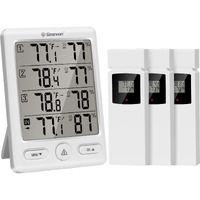 Geevon Indoor Outdoor Thermometer Wireless With 3 Remote Sensors, Digital Hygrometer Indoor Thermometer, Temperature Humidity Monitor Gauge With 200Ft/60M Range (White)