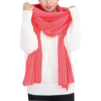 Wander Agio Women 's Warm Long Shawl Winter Scarfs Large Scarf Pure Color Rose Red
