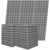 Musfunny Sound Proof Foam Panels, 12 Pcs 2 "" X 12 "" X 12 "" Acoustic Foam Panels Sound Absorbing Wall Panels For Studio Recording Office Home Studio (Gray)