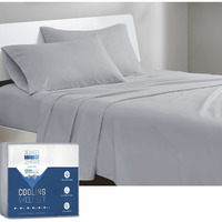 Degrees Of Comfort Coolmax Cooling Sheets Set For Full Size Bed, Moisture Wicking For Night Sweats Best Comfort, Cool Sheets For Hot Sleepers During Warm Weather With Deep Pocket 4Pc Light Grey