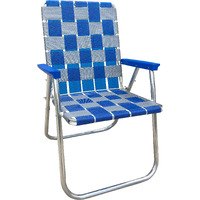 Lawn Chair Usa - Outdoor Chairs For Camping, Sports And Beach Chairs Made With Lightweight Aluminum Frames And Uv-Resistant Webbing Folds For Easy Storage (Classic, Bluesilver)