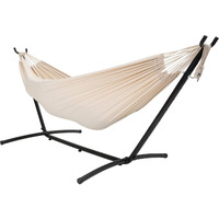 Lazy Daze Hammocks Double Hammock With 9Ft Space-Saving Steel Stand Includes Portable Carrying Case, 450 Pounds Capacity (Natural)