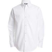 Izod Boys Long Sleeve Solid Button-Down Oxford Button Down Shirts, White, 18 Us