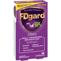 Fdgard Dietary Supplement To Help Manage A Combination Of Symptoms For Occasional Indigestion: Bloating, Nausea, Upset Stomach, Difficulty Finishing A Meala, 36 Capsules (Packaging May Vary)