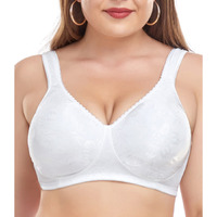 Wirarpa Womens Minimizer Bras No Underwire Comfortable Full Coverage Wide Strap Plus Size No Padding Bra White 42D