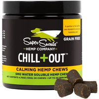 Super Snouts Chill Out Calming Chews For Dogs  Cats, 30 Chews (Up To 60 Servings) - For Behavioral Management, Aids Stress  Nervousness, Grain Free