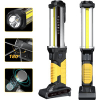 Warsun Led Work Light Rechargeable Work Light Portable Flashlight Magnetic 1500 Lumens Cob Work Lights Handheld Worklight Outdoors Car Inspection Light With Hook For Car Repair Machine Emergency