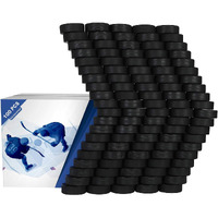 Golden Sport Ice Hockey Pucks, 100Pcs, Official Regulation, For Practicing And Classic Training, Diameter 3"", Thickness 1"", 6Oz, Black