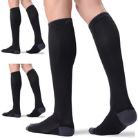 Fitrell 3 Pairs Compression Socks For Women And Men 20-30Mmhg-- Circulation And Muscle Support Socks For Travel, Running, Nurse, Medical Black L/Xl