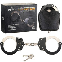 Tacstealth Handcuffs With Two Keys  Handcuffs Case Heavy Duty Black And Silver Steal Professional Grade Bendbreak Free Secure Handcuffs