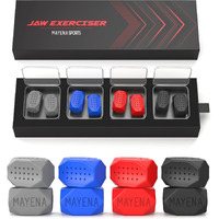 Mayena Sports Jawline Exerciser For Men & Women | 4 Resistance Levels (8Pcs) Silicone Jaw Exerciser Tablets | Powerful Jaw Trainer & Jawline Shaper For All Level Users| Slims, Tones& Defines The Face