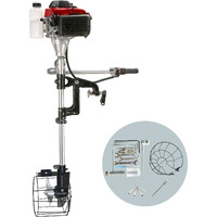 Cukusin Outboard Motor Boat Engine 4 Stroke 4.0 Hp Marine Boat Motor With Air Cooling System And Manual Pull Start For Inflatable Fishing Boats Yachts Water Sport Tools, With Shade
