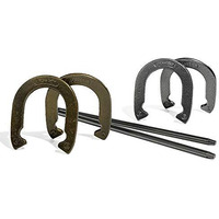 Franklin Sports Horseshoe Set - Steel Horseshoes And Stakes - Official Size And Weight - Perfect For Yard And Beach - Recreational