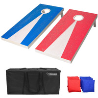 Gosports 4 Ft X 2 Ft Regulation Size Premium Wood Cornhole Set - Vintage Wood Designs (Choose Your Style)