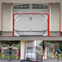 Ezgoal Hockey Folding Pro Goal With Backstop And Targets, 2-Inch, Red/White