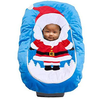 Car Seat Cuties, Baby Car Seat Cover, Stretchy Universal Fit Infant Car Seat Carriercover For Baby Boys And Girls, Soft & Warm Baby Blanket Stylecar Seatcover, Infant Costume (Santa)