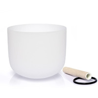 Territory B Note Crown Chakra Quartz Frosted Crystal Singing Bowl 8 Inch