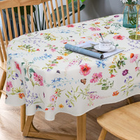 Bnejvif Oval Tablecloth Spring Floral Tablecloth, Modern Flower Oval Tablecloth, Floral Tablecloth, Indoor/Outdoor Waterproof Wrinkle Free Durable Spring Floral Tablecloth For Oval Tables 54 X 72 In