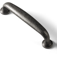 Goo-Ki 6 Pack Weathered Nickel Drawer Handles, 5 Hole Center Antique Silver Cabinet Pulls Handle For Dresser Cupboard, Vintage Retro Silver Bar Pull Kitchen Hardware For Bathroom Closet Wardrobe