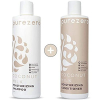 Purezero Coconut Milk Shampoo & Conditioner Set - Intense Hydration & Increase Shine - Fight Dandruff & Frizz - Zero Sulfates, Parabens, Dyes - 100% Vegan & Cruelty Free - Great For Color Treated Hair