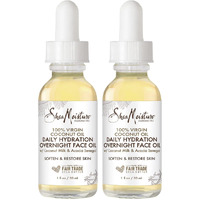 Sheamoisture Coconut Oil For Face - Daily Hydration Overnight Face Oil With Coconut Milk & Acacia Senegal, Argan Oil For Skin, Organic Shea Butter, Hydrating Face Oil, Vitamin E, 1 Oz (Pack Of 2)